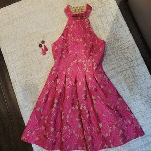 Lulu's Lace Hot Pink Dress